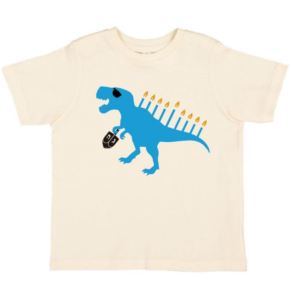 Menorasaurus Hanukkah Short Sleeve T-Shirt - Natural