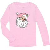 Retro Santa Christmas Long Sleeve Shirt - Pink