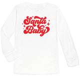 Santa Baby Red Christmas Long Sleeve Shirt - White