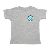 Smiley Checker Patch Short Sleeve T-Shirt - Gray - HoneyBug 