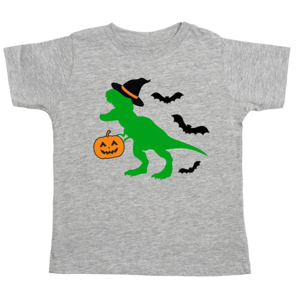 Trick Rawr Treat Halloween Short Sleeve T-Shirt - Gray