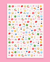 Cute Girl Nail Stickers - 604 Adhesive Nail Stickers