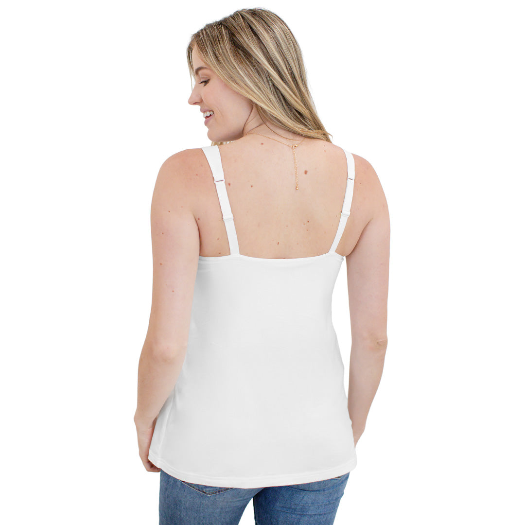 Signature Cotton Nursing & Maternity Tank | White - HoneyBug 