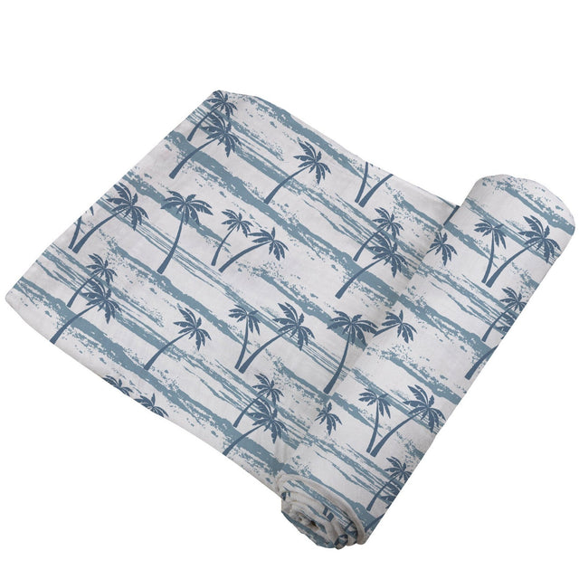 Ocean Palm Trees Bamboo Swaddle - HoneyBug 