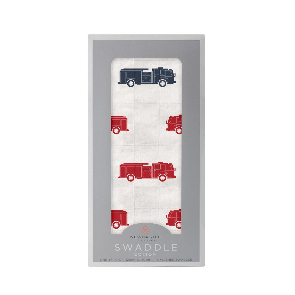 Blue and Red Fire Trucks Swaddle - HoneyBug 