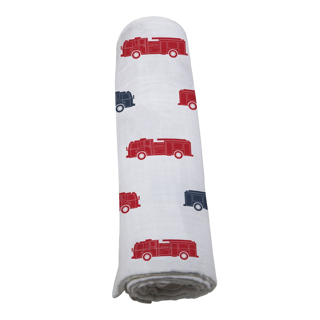 Blue and Red Fire Trucks Swaddle - HoneyBug 