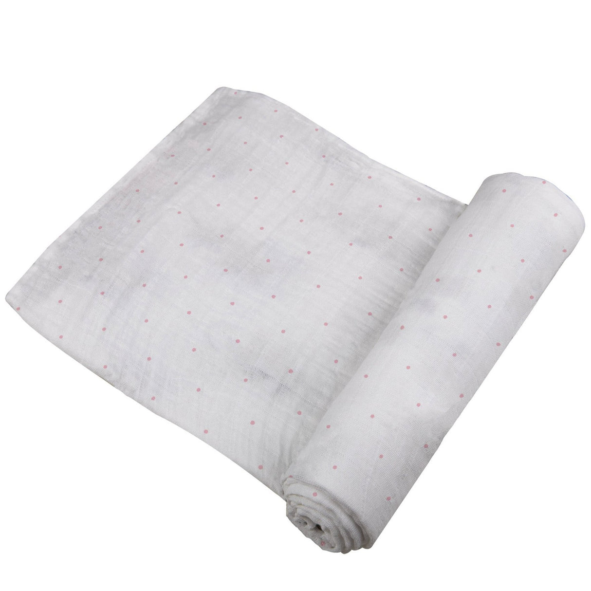 Pink Polka Dot Bamboo Muslin Swaddle - HoneyBug 