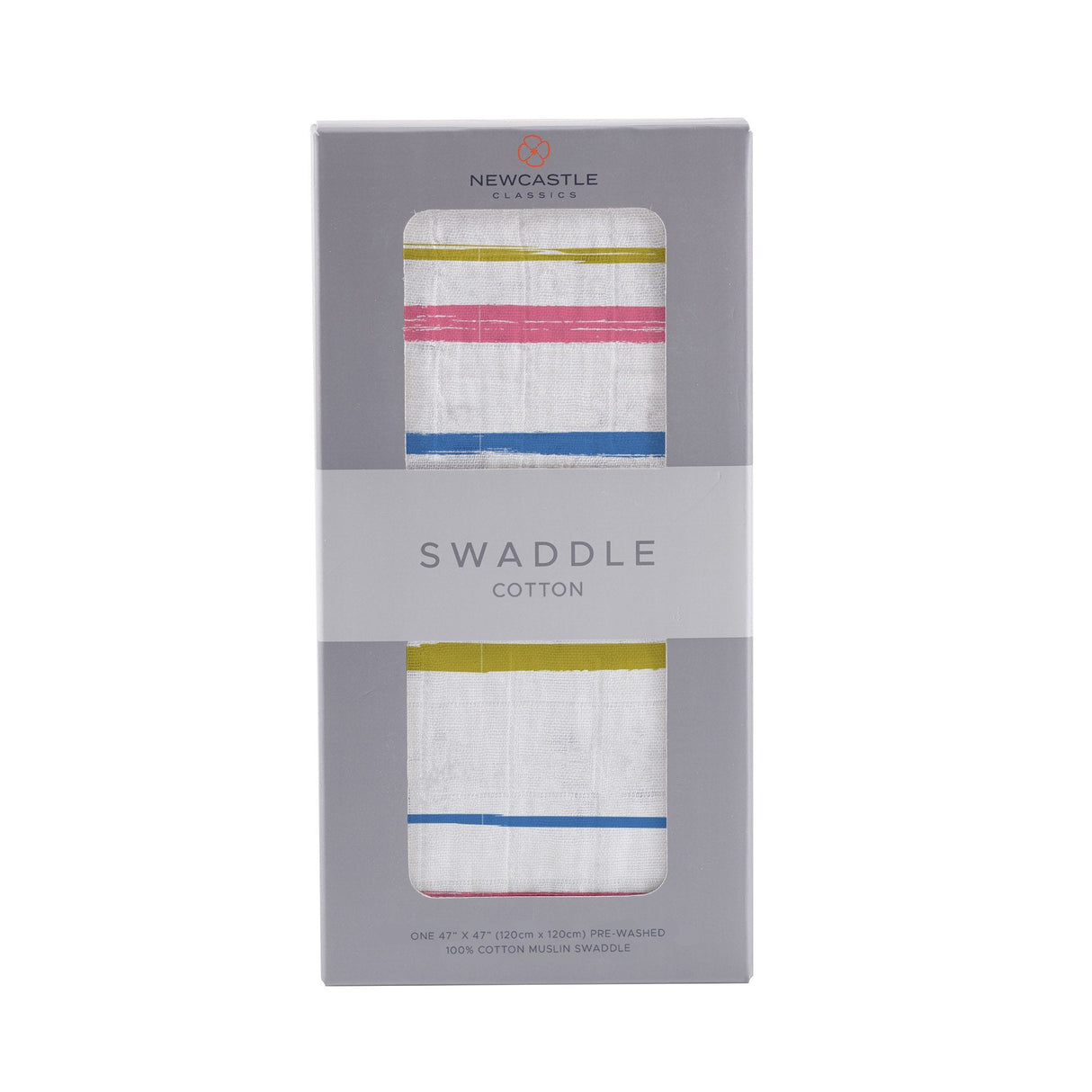 Watercolor Stripe Cotton Muslin Swaddle - HoneyBug 