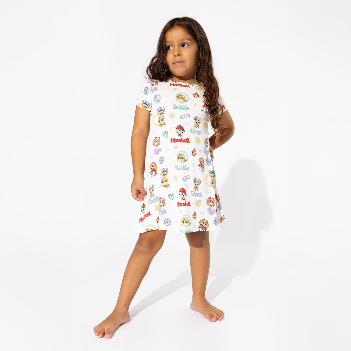 PAW Patrol: Playful Pups Bamboo Girls' Short Sleeve Dress - HoneyBug 