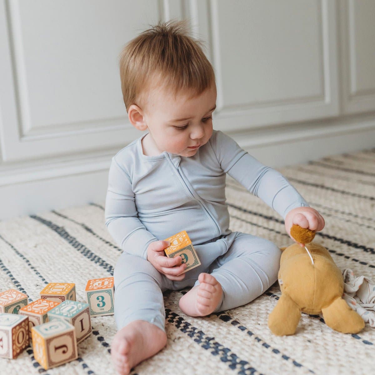 Cloud Grey Bamboo Convertible Footie - HoneyBug 