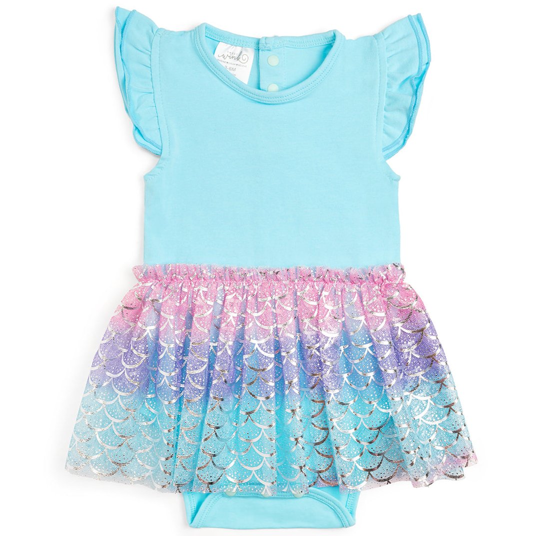 Sparkling Mermaid Short Sleeve Tutu Bodysuit