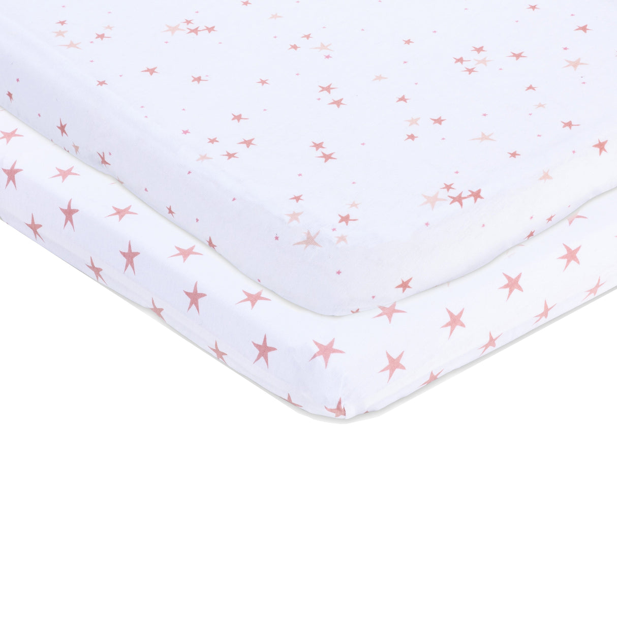 Bassinet Sheet Set - Mauve Pink Stars - HoneyBug 