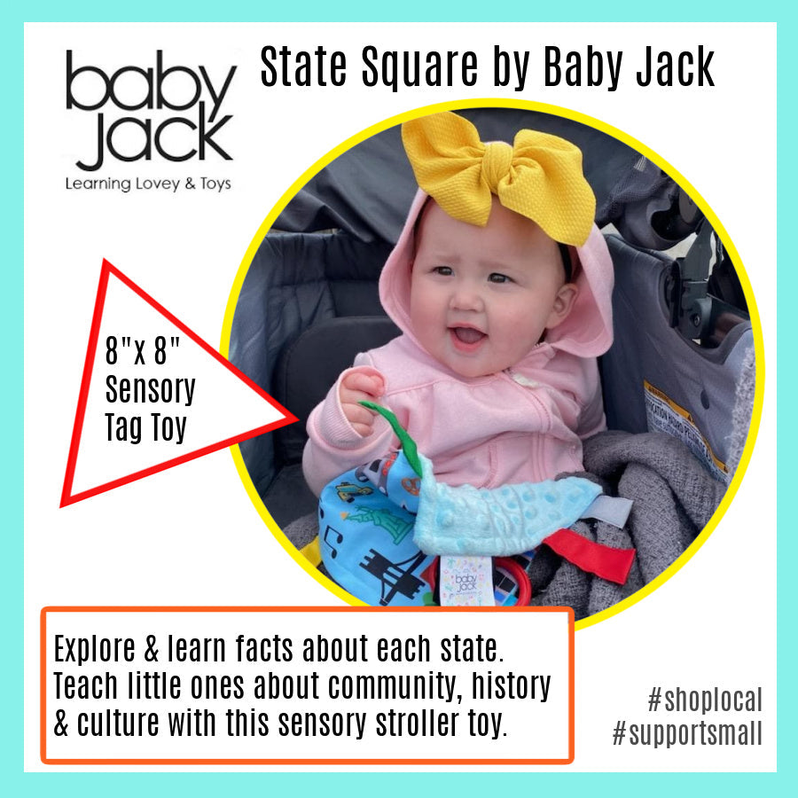 Alaska State Tag Toy Crinkle Square That Teaches Facts