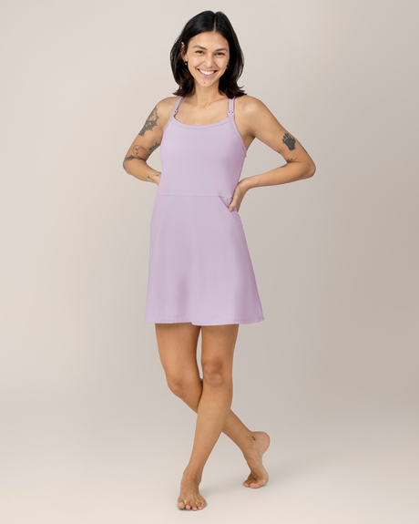 Stevie Active Racerback Nursing Dress | Lavender Mist - HoneyBug 