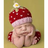 Addie Strawberry Hat and Pant Newborn Set - HoneyBug 