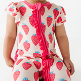 You're My Jam Strawberry Short Sleeve Ruffle Romper