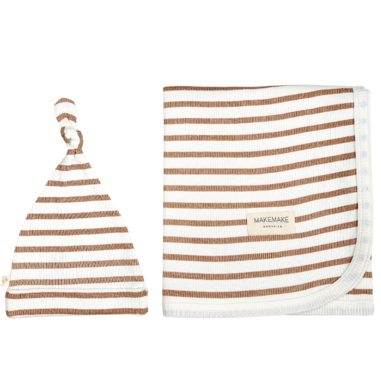 Organic Baby Baby Swaddle Blanket & Hat - Stripes