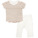 Organic Baby Toddler Tee & Pants Set - Stripes