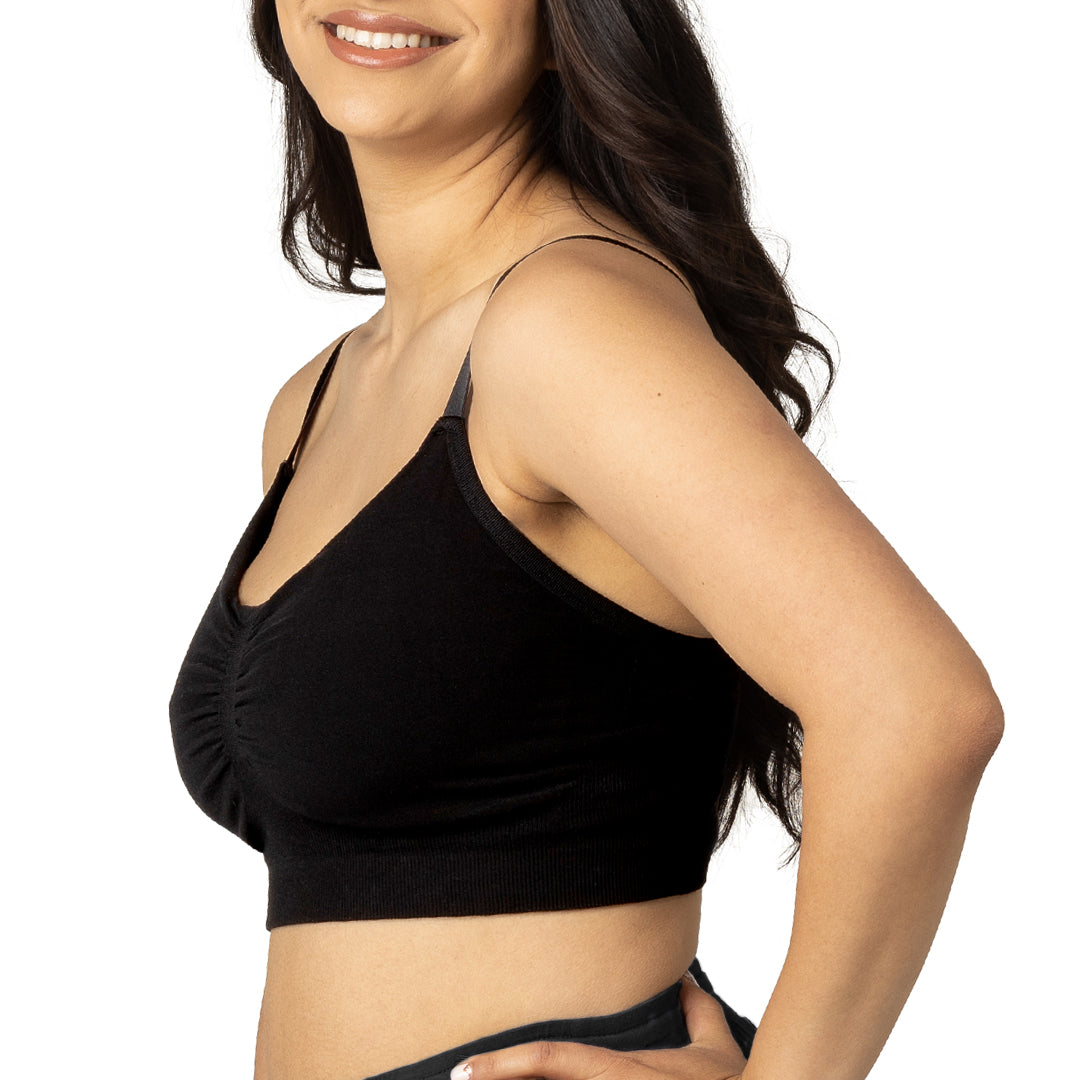 Sublime® Bamboo Hands-Free Pumping Lounge & Sleep Bra | Black - HoneyBug 