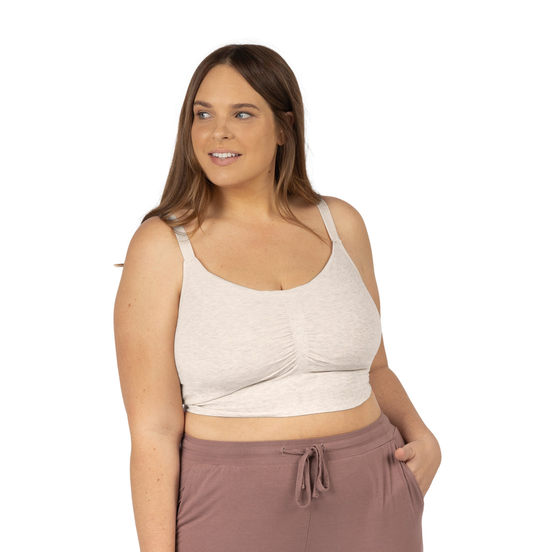 Sublime® Bamboo Hands-Free Pumping Lounge & Sleep Bra | Oatmeal Heather - HoneyBug 