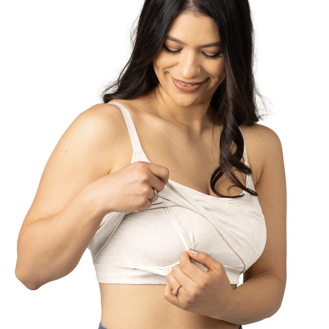 Sublime® Bamboo Hands-Free Pumping Lounge & Sleep Bra | Oatmeal Heather - HoneyBug 