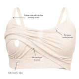 Sublime® Bamboo Hands-Free Pumping Lounge & Sleep Bra | Oatmeal Heather - HoneyBug 