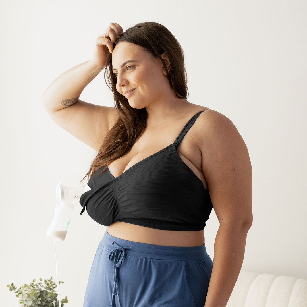 Sublime® Hands-Free Pumping & Nursing Bra | Black - HoneyBug 