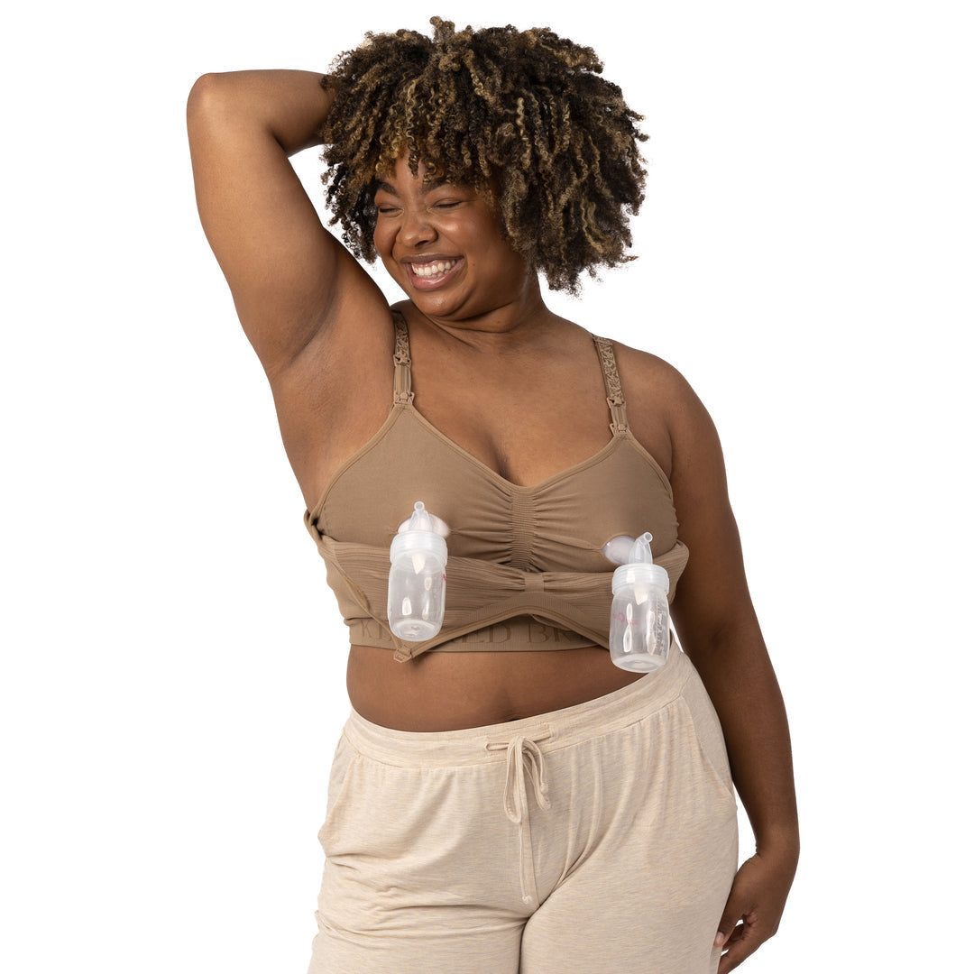 Sublime® Hands-Free Pumping & Nursing Bra | Latte - HoneyBug 