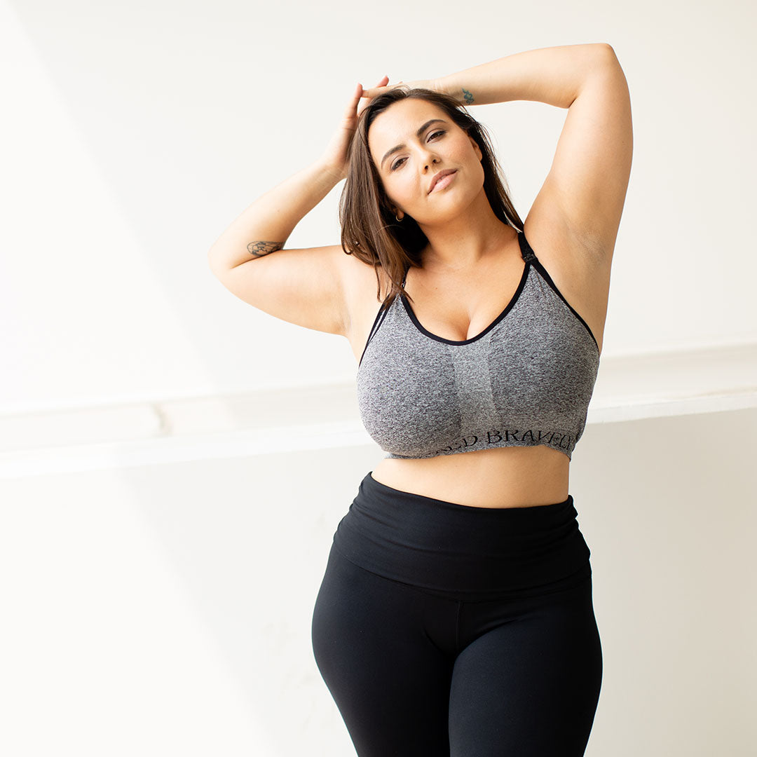 Sublime® Nursing Sports Bra | Heather Grey - HoneyBug 