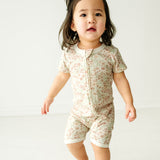 Organic Baby Short Zip Romper - Summer Floral