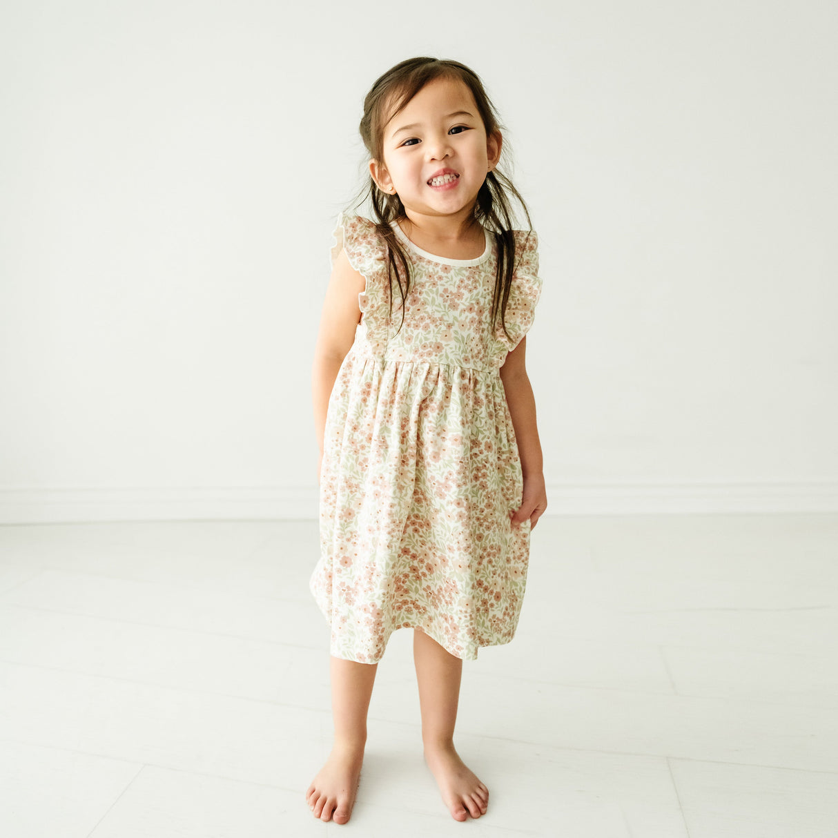 Organic Baby Flutter Dress - Summer Floral