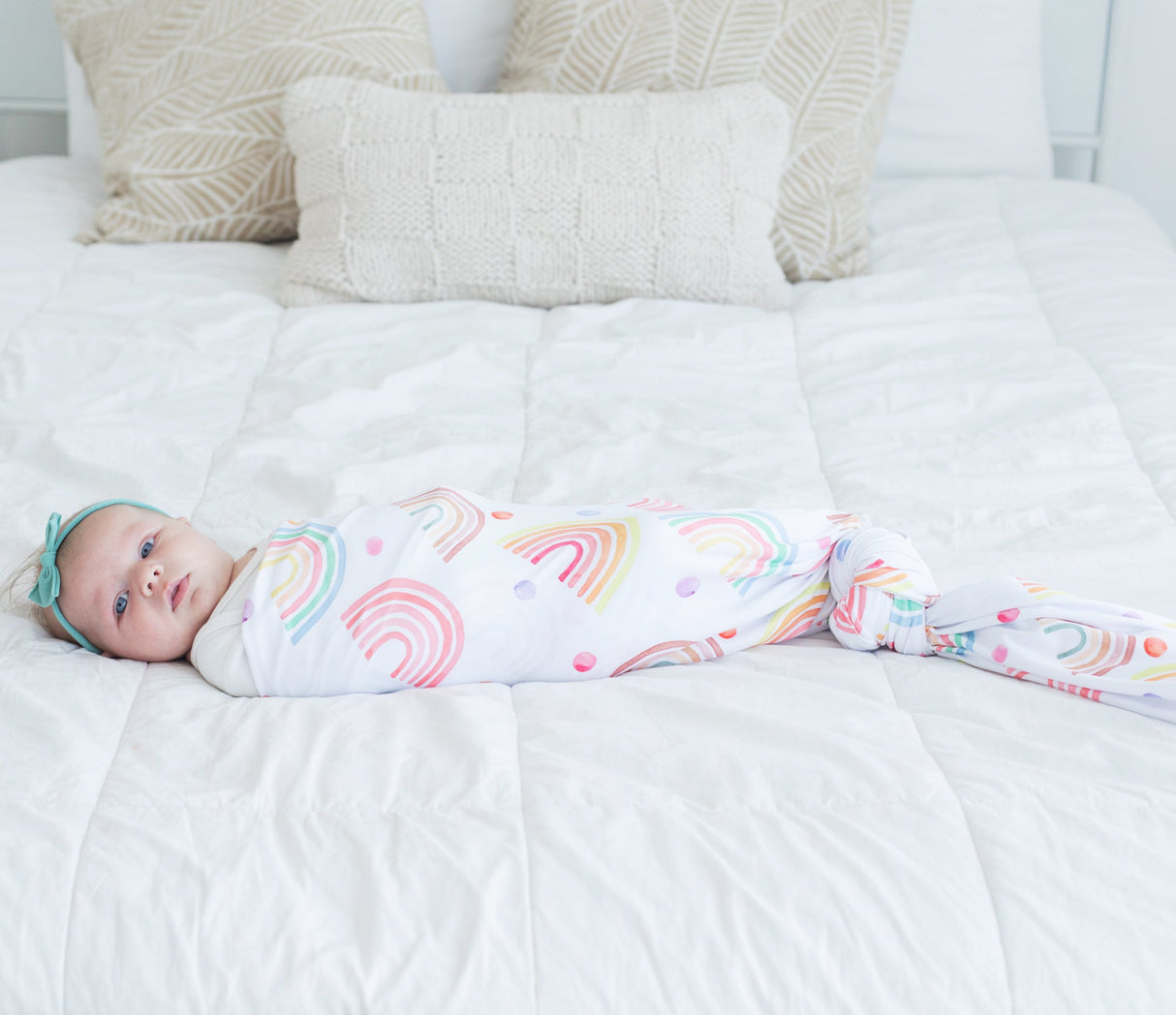 Buttery Soft and Stretchy Swaddle Blanket - Rainbow