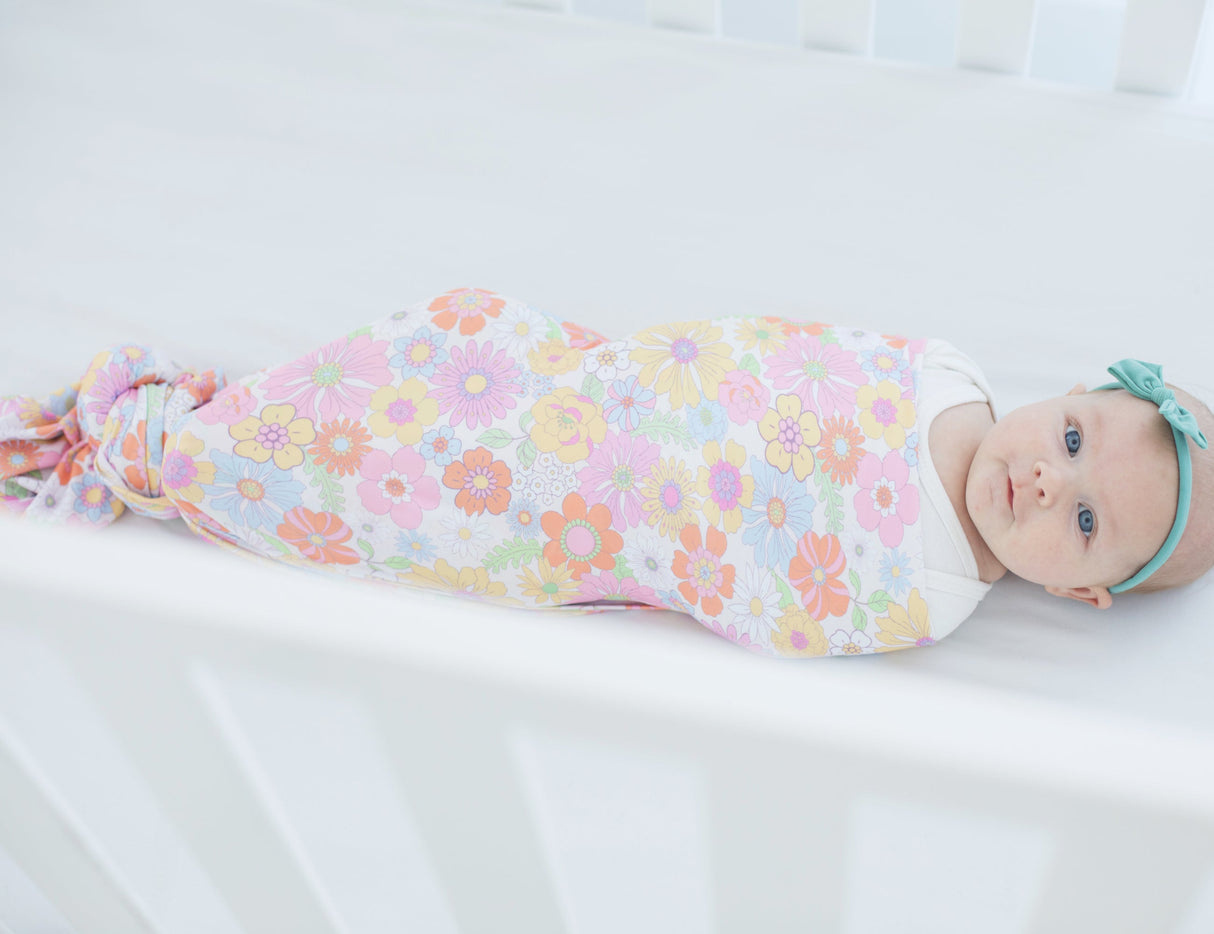 Buttery Soft and Stretchy Swaddle Blanket - Retro Floral