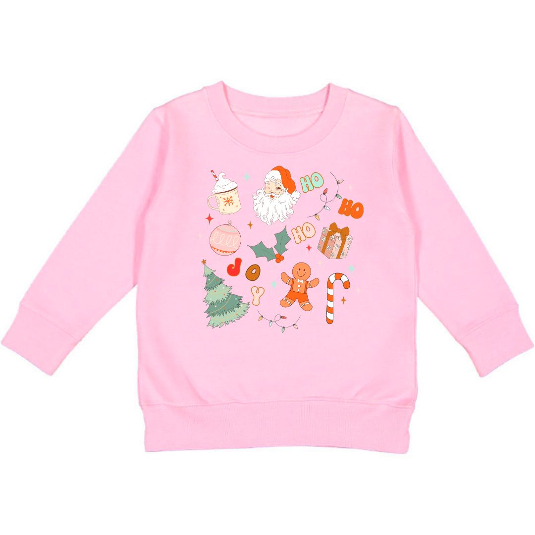 Christmas Doodle Sweatshirt - Pink