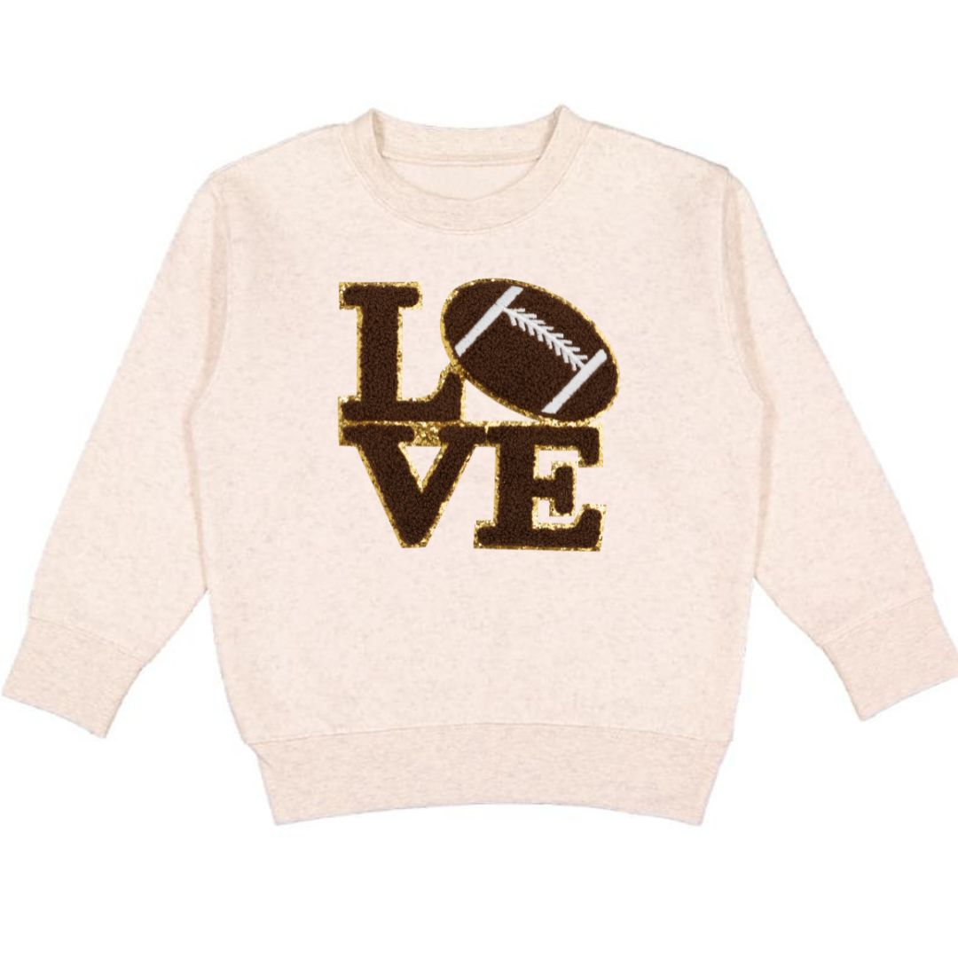 Football Love Patch Sweatshirt - Natural