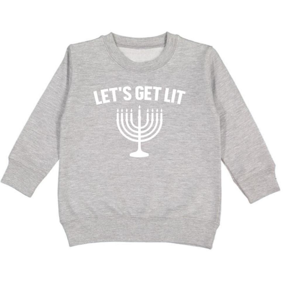 Let’s Get Lit Hanukkah Sweatshirt - Gray