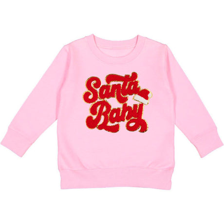 Santa Baby Patch Christmas Sweatshirt - Pink - HoneyBug 