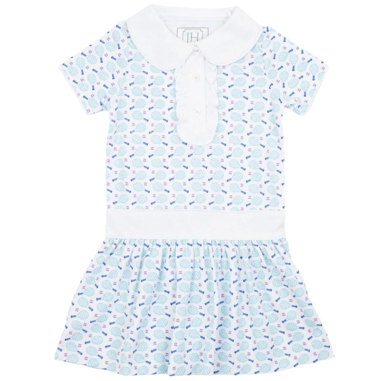 Sydney Girls' Pima Cotton Dress - Tennis Match Pink - HoneyBug 