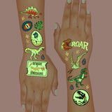 Dino Glo Tats - 44 Foil Temporary Tattoos