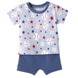 Grand Slam Baseball Bamboo Tee & Cotton Shorts Set