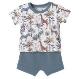 Jungle Safari Bamboo-Cotton Top & Shorts Set