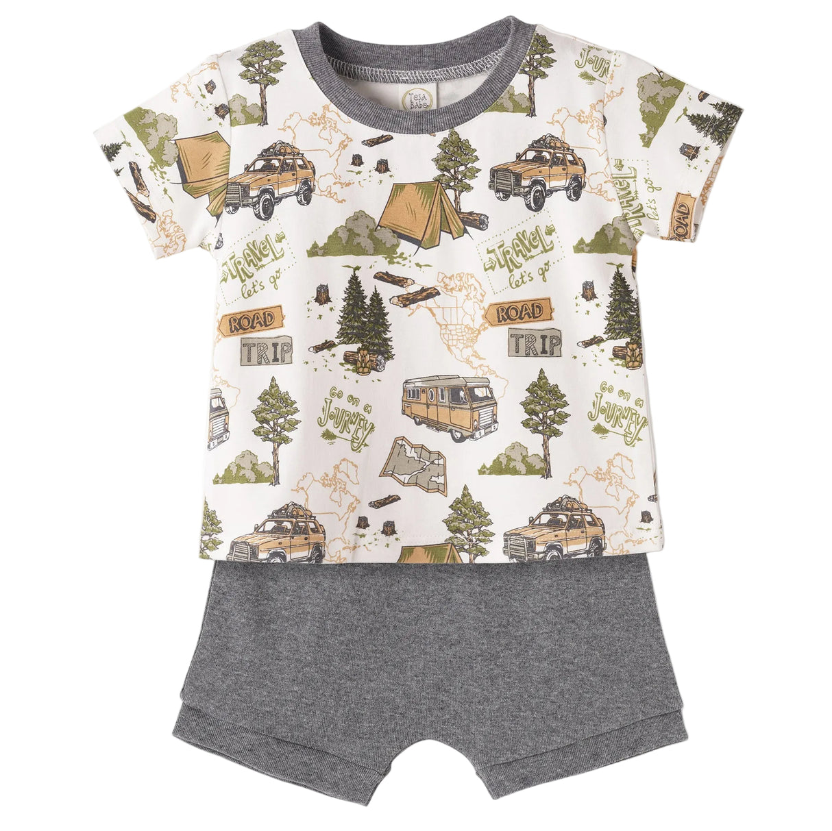 Trailblazer Bamboo T-Shirt & Cotton Shorts Set for Boys