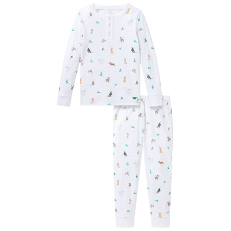 Kid's Pima Snug Fit Pajama Set in Jingle Paws - HoneyBug 