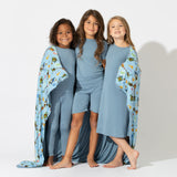 Oasis Teal Bamboo Girls' Long Sleeve Dress - HoneyBug 