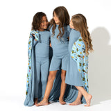 Oasis Teal Bamboo Girls' Long Sleeve Dress - HoneyBug 
