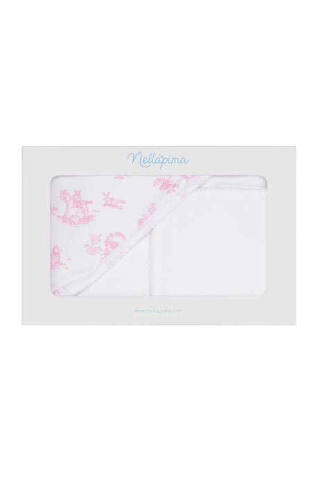 Pink Toile Hooded Towel - HoneyBug 