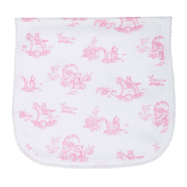 Pink Toile Burp Cloth - HoneyBug 
