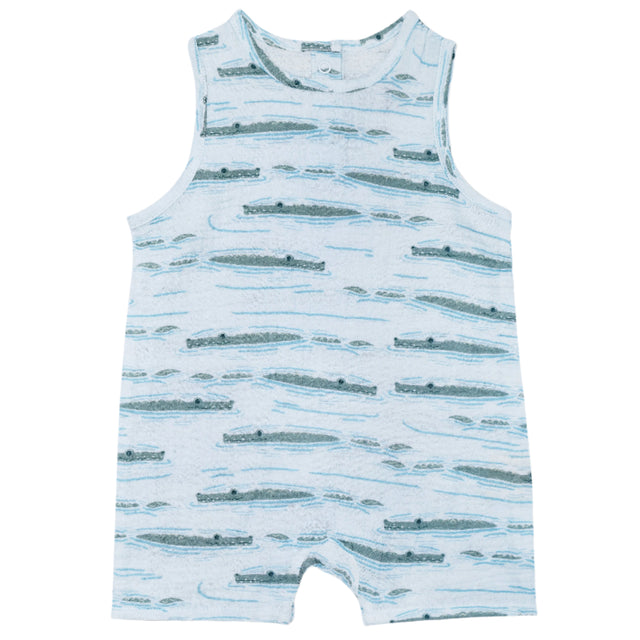 Muslin Sleeveless Coverall - Alligator Isle - HoneyBug 