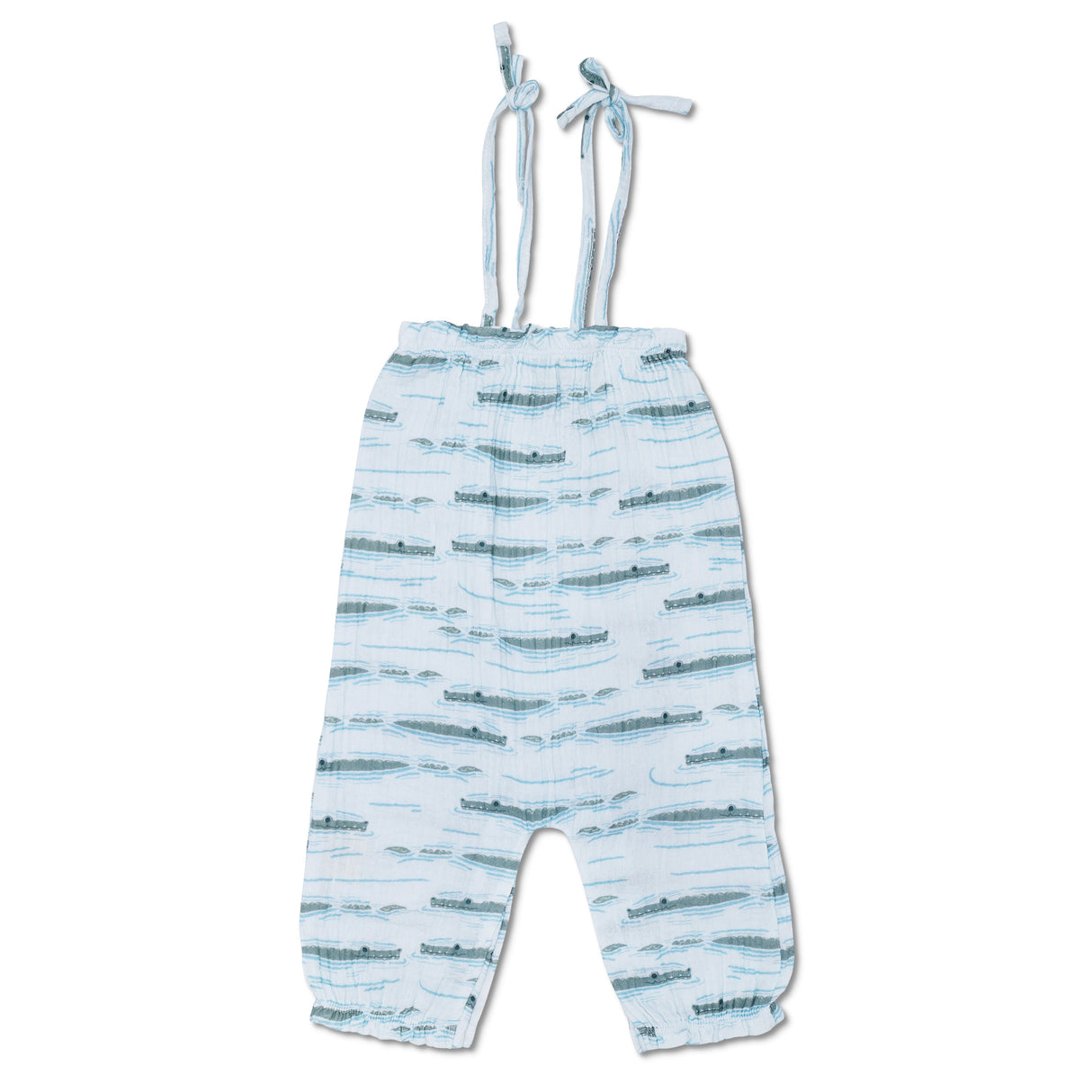 Muslin Tie Shoulder Jumpsuit - Alligator Isle - HoneyBug 