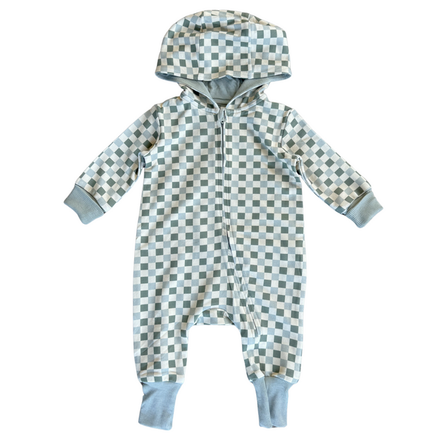 Terry Zip Romper - HoneyBug 